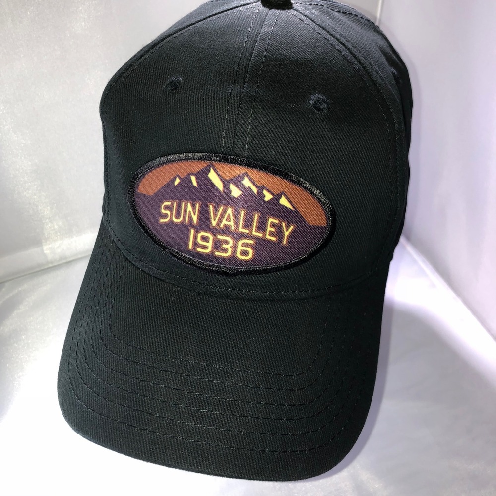 Sun Valley 1936 Mountain Patch Baseball Cap Black Adjustable Hat Ski Resort
